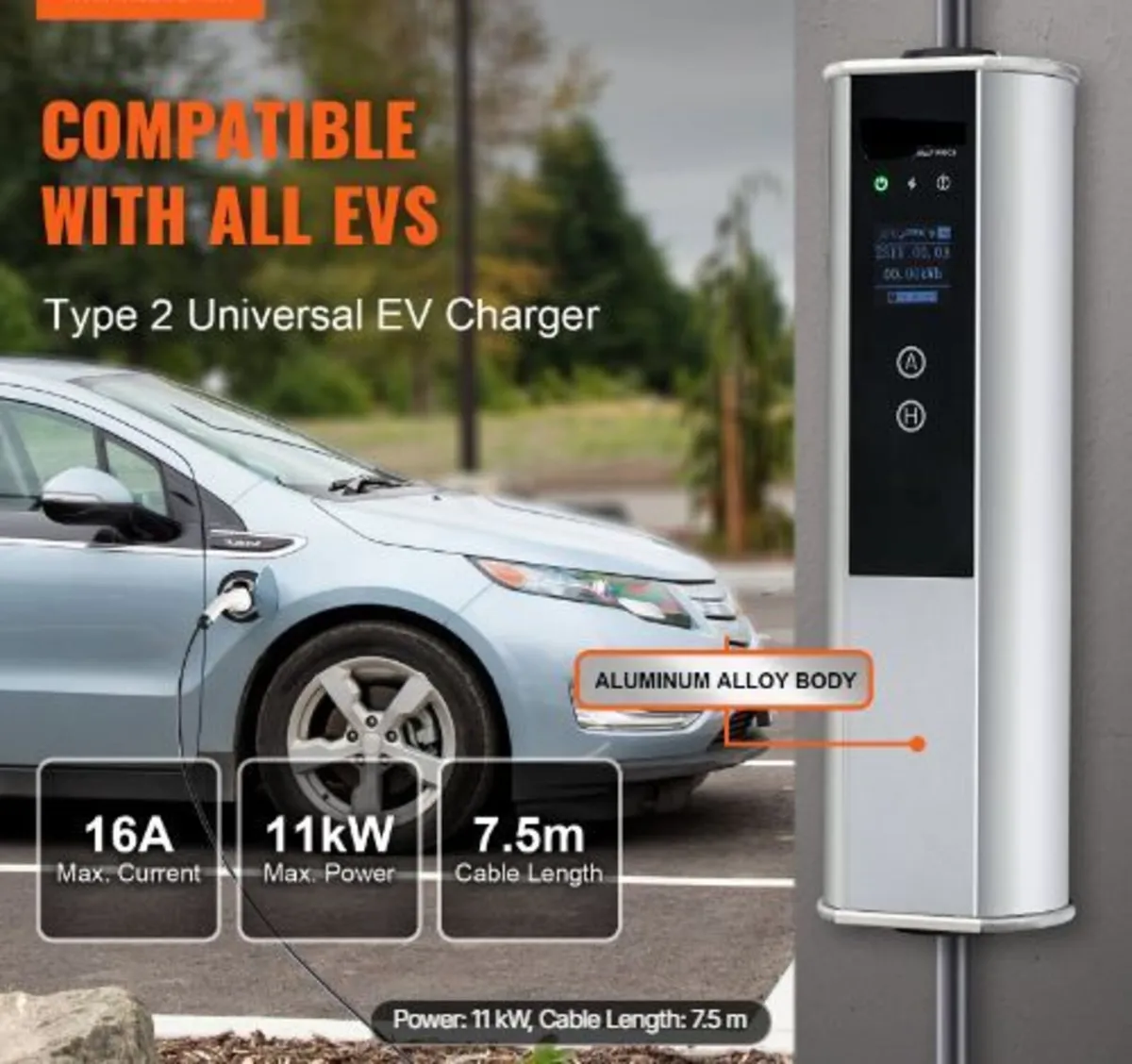 Portable EV Charger Type 2, 16A 3.68 kW/11 kW - Image 2