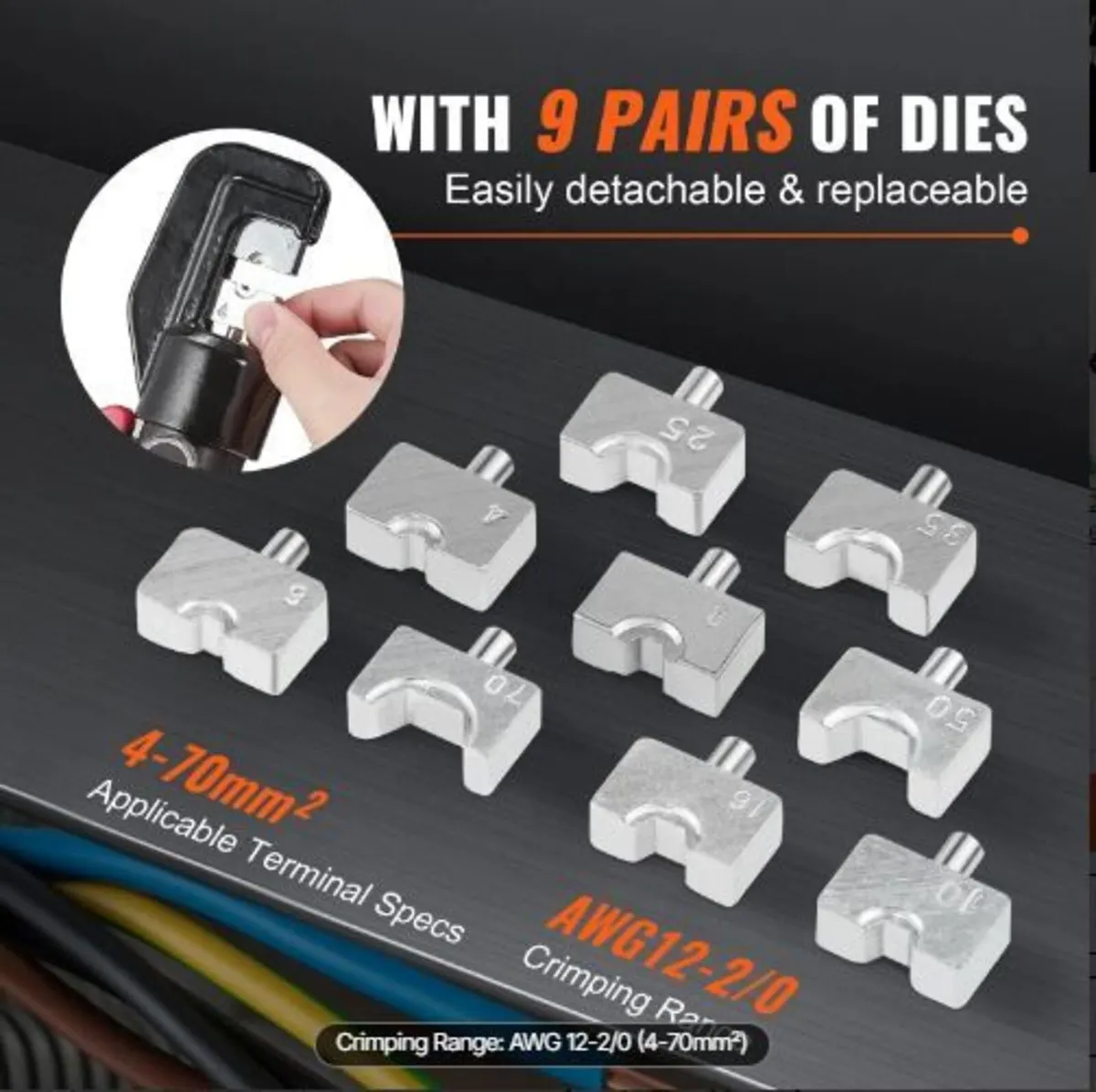 Hydraulic Crimping Tool with 9 Sets - Image 3