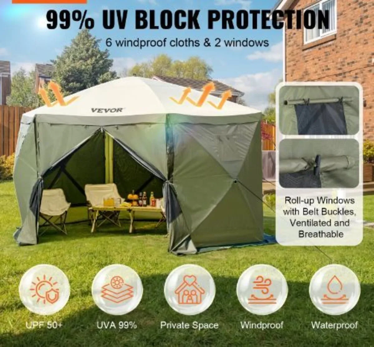 Pop Up Gazebo Tent, Pop-Up Screen Tent 6 - Image 2