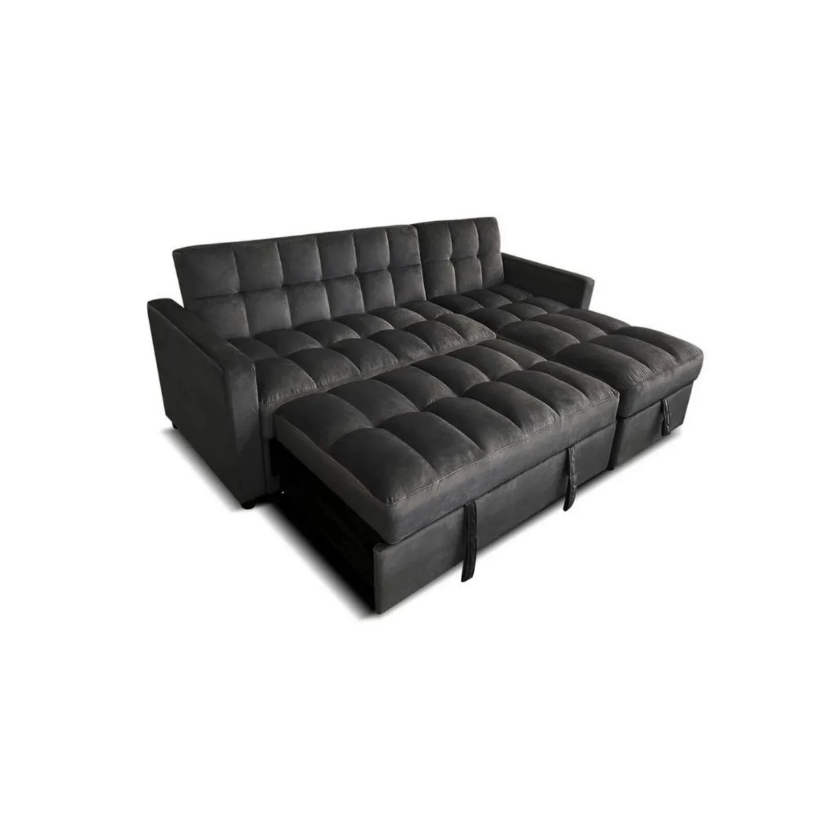 Kris Black Sofa Bed, Reversible Chaise & Storage - Image 2