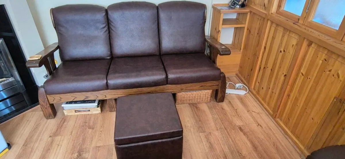 3 seater couch with matching blanket box / stool - Image 1