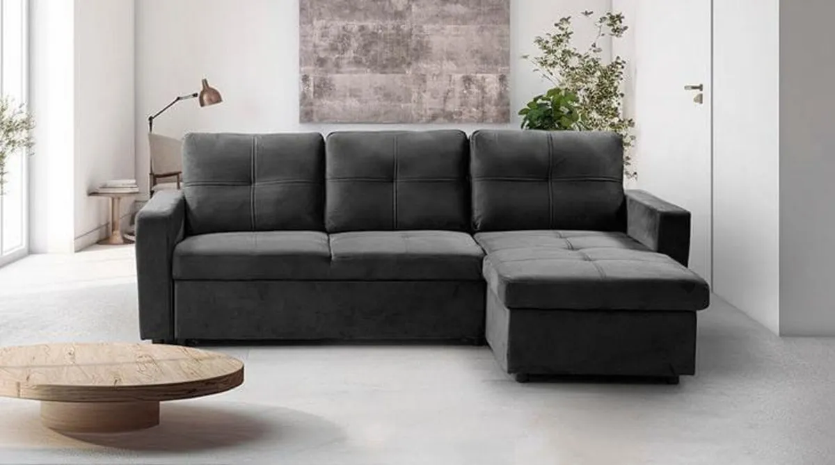 L Shape Corner Sofa Bed with Storage - Image 2