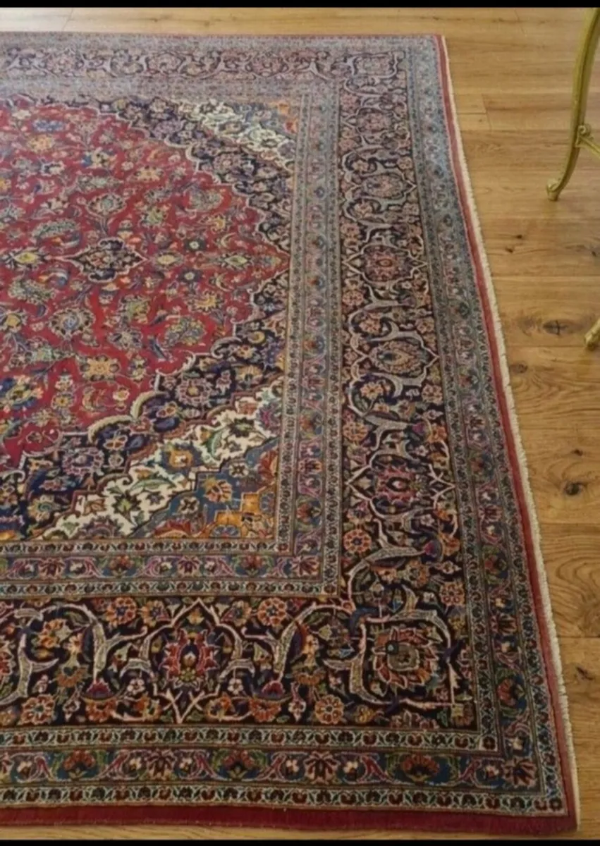 XL 13ft x 9ft Perser Kashan Knotted Rug Carpet - Image 3