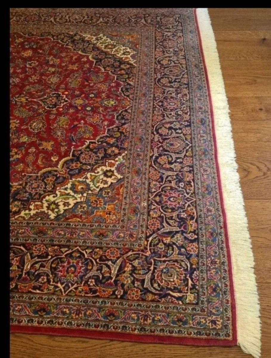 XL 13ft x 9ft Perser Kashan Knotted Rug Carpet - Image 4