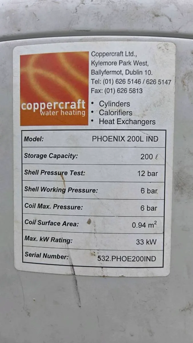 Hot water tank 200 ltr