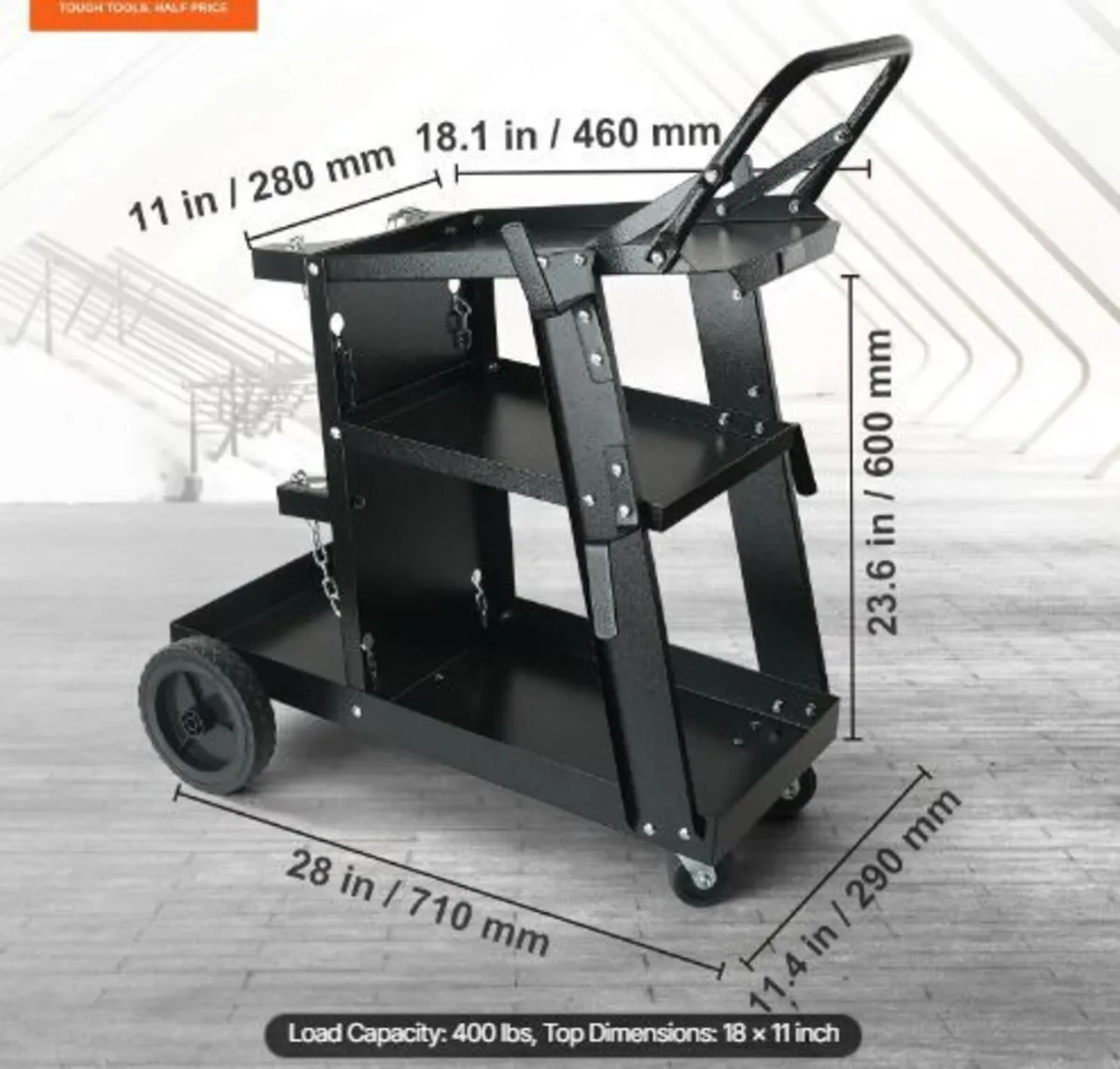 Welding Cart, 3-Tier Heavy - Image 2