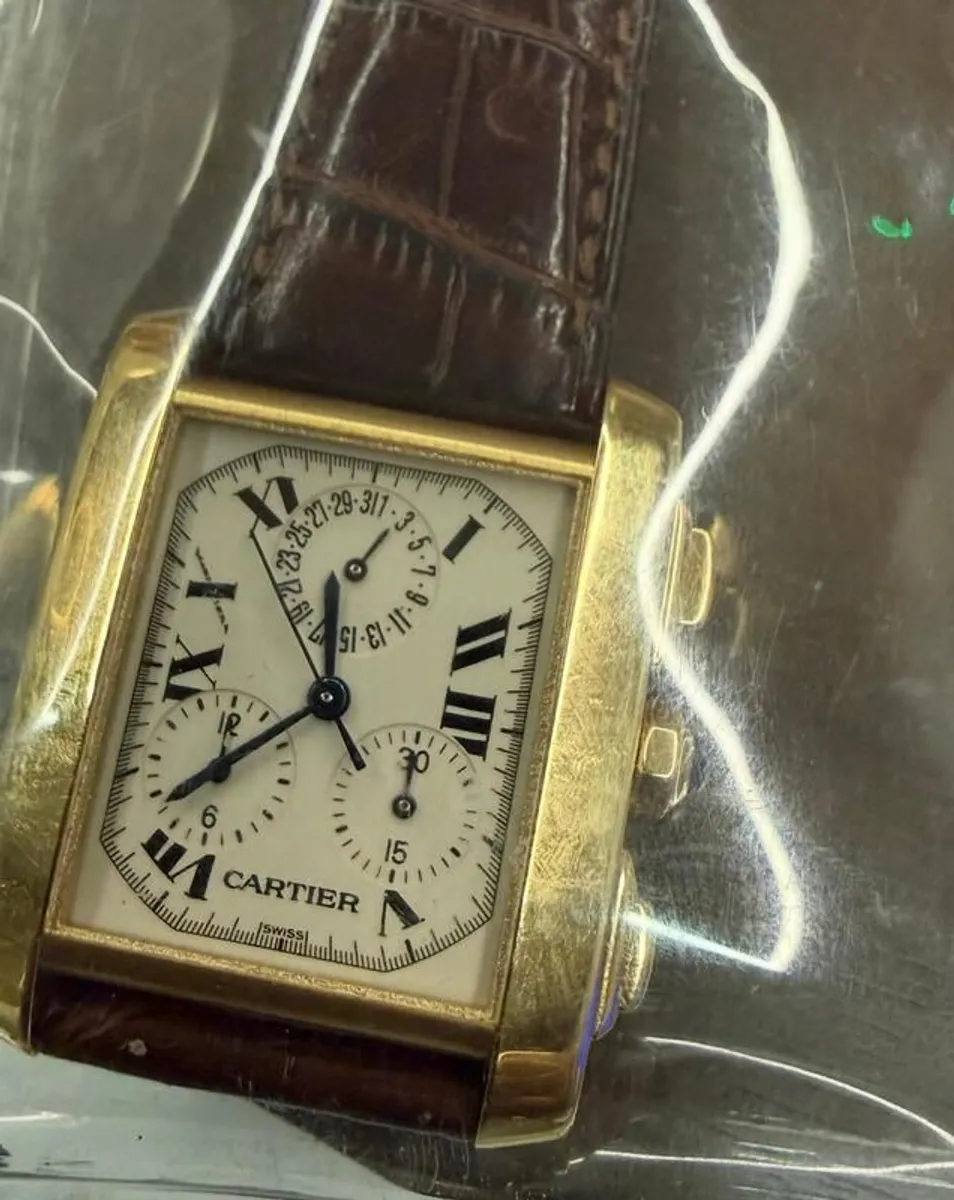 18ct Gold Mens Cartier Tank  Watch (Non-Working) - Image 2
