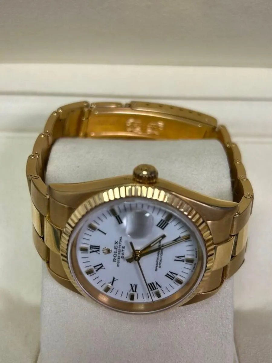 Rolex 18ct Gold Oyster Perpetual Date Watch - Image 2