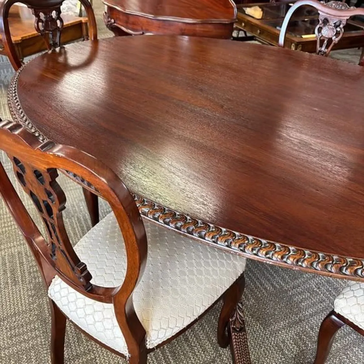 Beautiful antique mahogany roped edge oval shaped - Image 4
