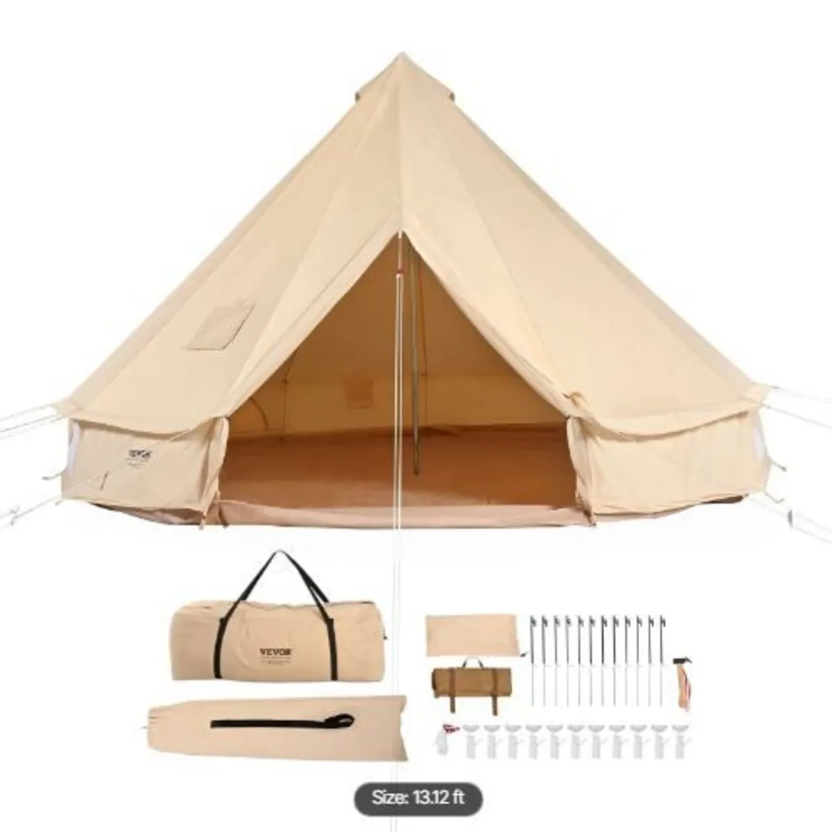 Canvas Bell Tent, 4 Seasons 4 m/13.12 ft - Image 4