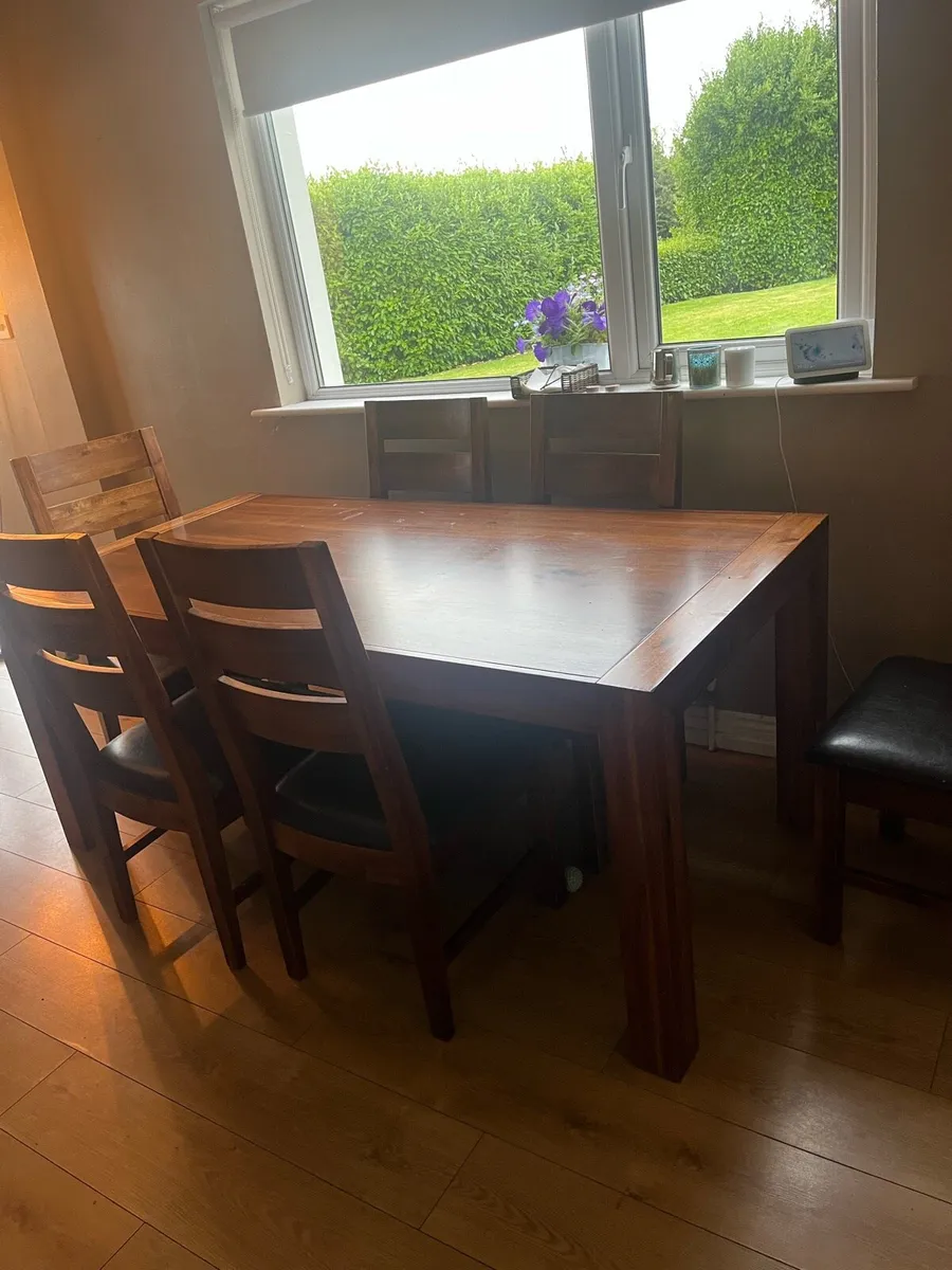 Dining room table 6 chairs and matching sideboard - Image 1