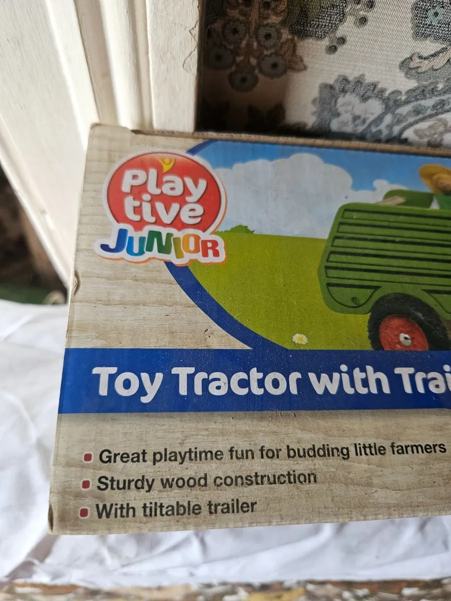 Playlive Wooden Tractor and Trailer - Image 2