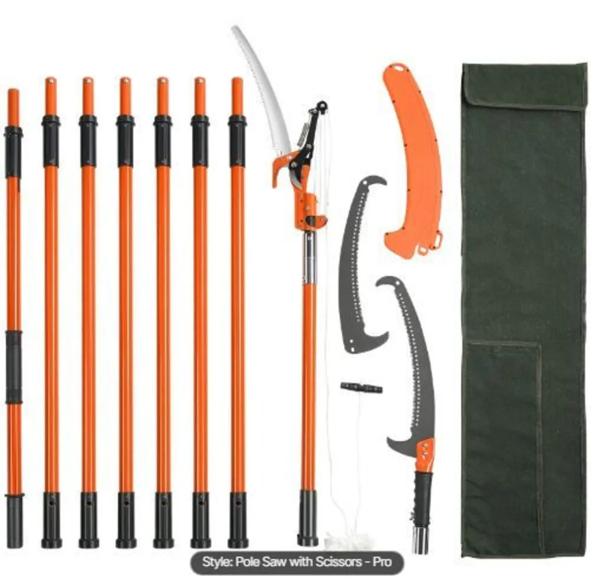 Manual Pole Saw, 2.2-8.2 m Extendable Tree Pruner - Image 1