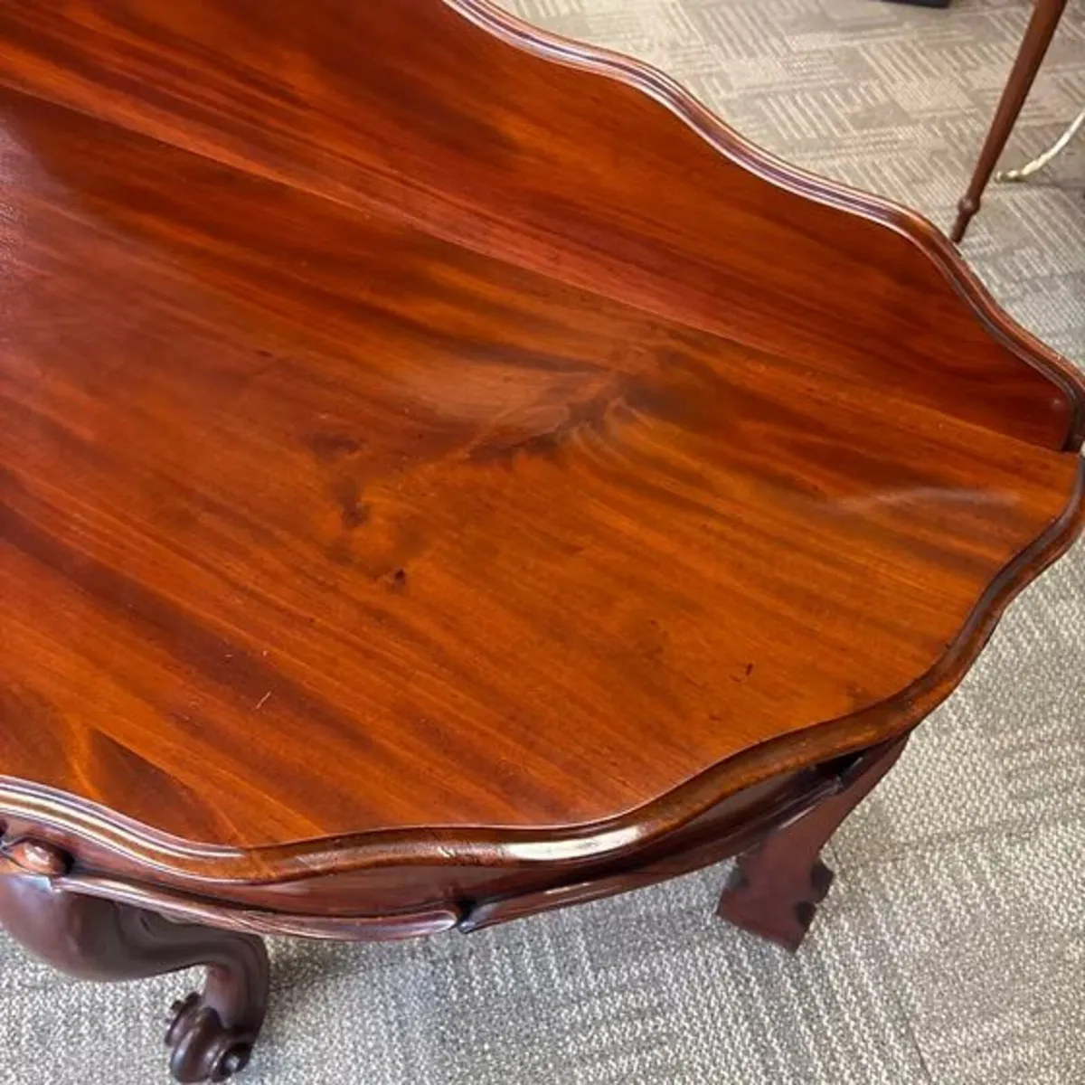 Victorian mahogany demi lune console table - Image 4