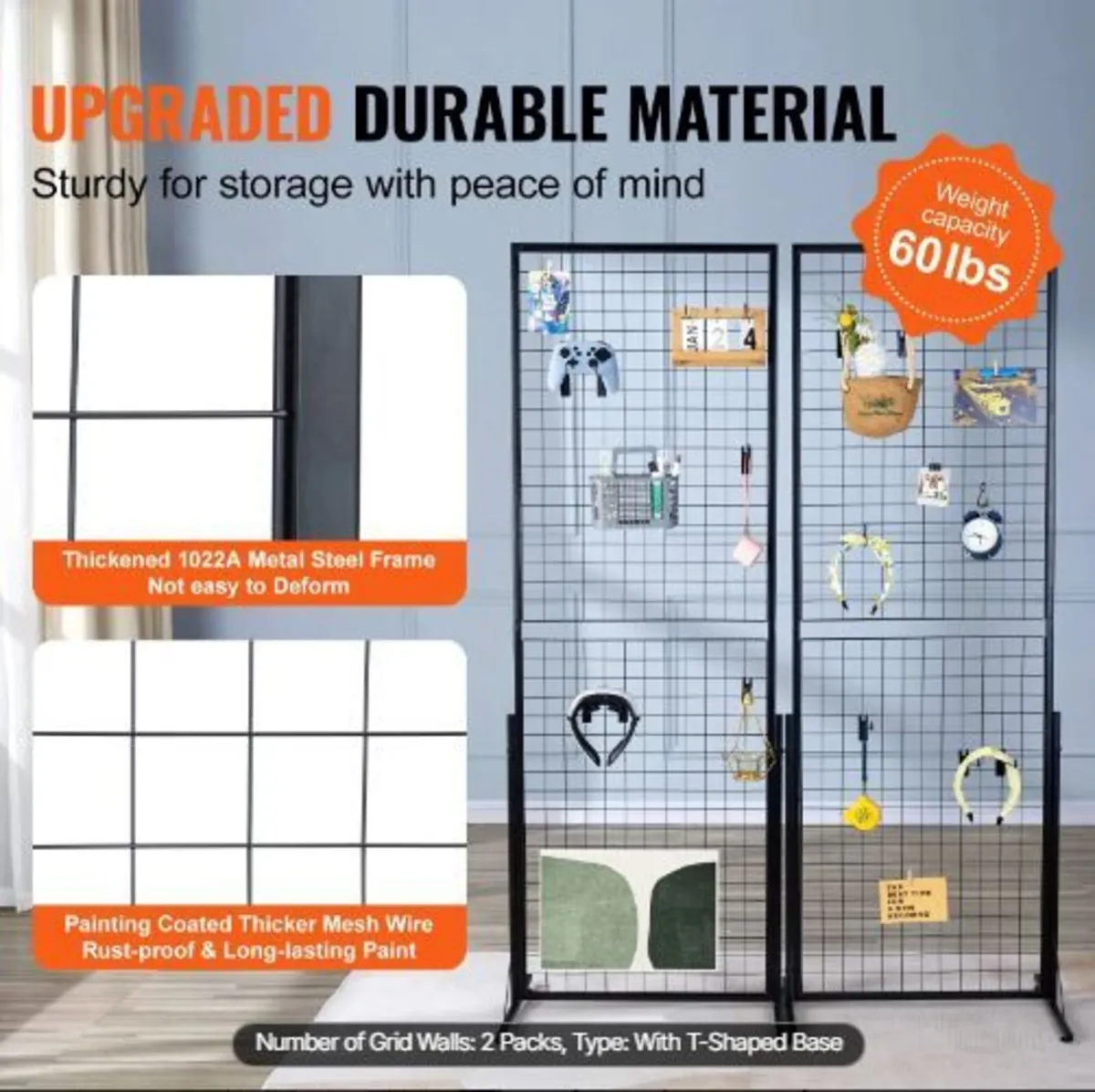 61 x170.7 cm Grid Wall Panels Tower, 2 Packs - Image 4