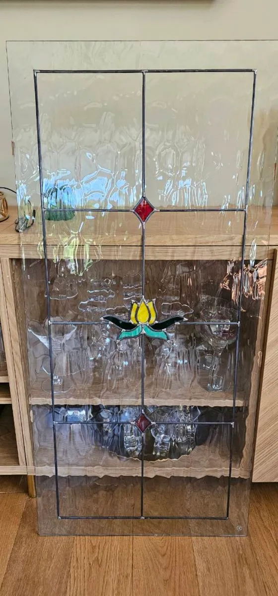 2 Custom Stained Glass Panels 53.5cm x 113.5cm - Image 1