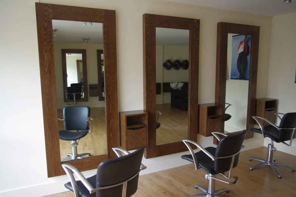 Hair Salon Styling Mirrors & Matching Wall Lockers - Image 2