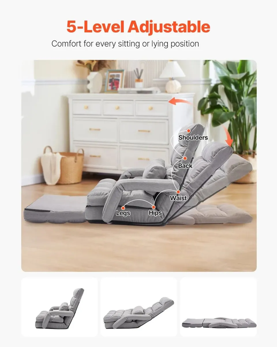Floor Gaming Chair with 5 Position Adjustable Back - Image 2