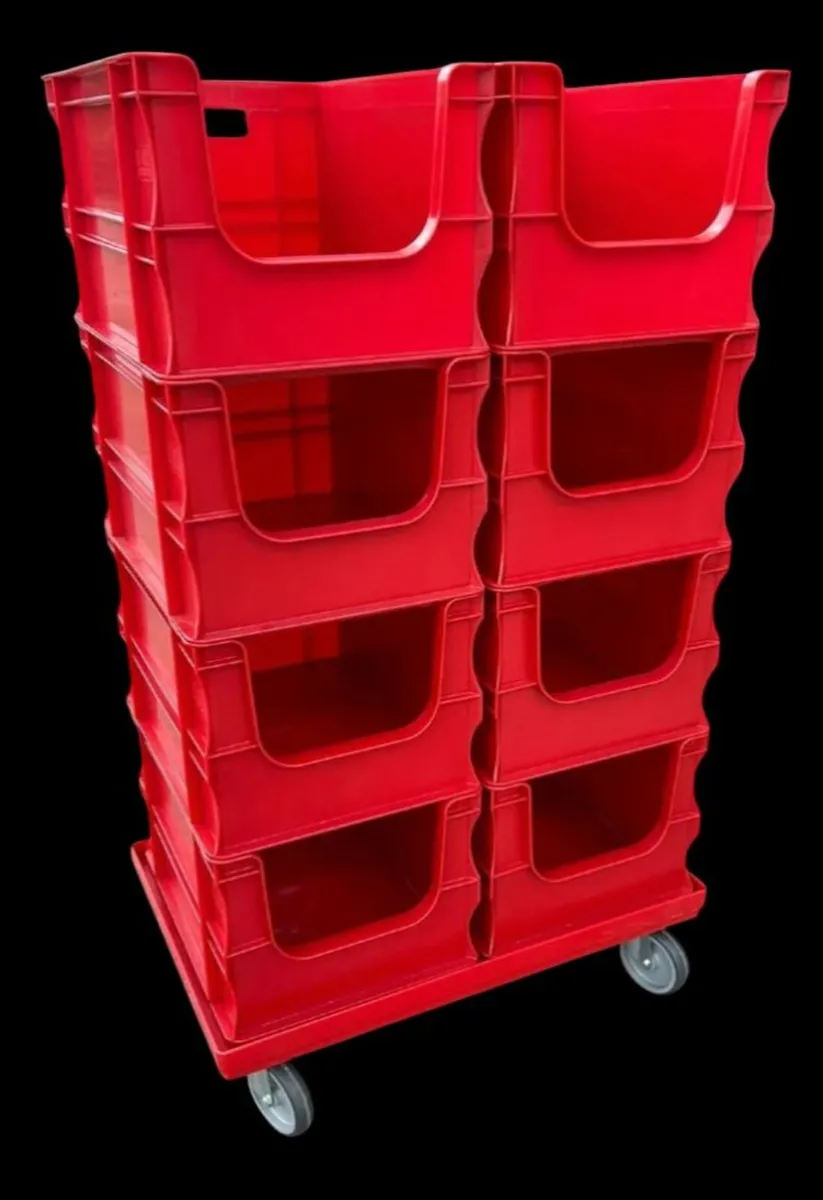 4x plastic dollys & storage boxes forsale - Image 1