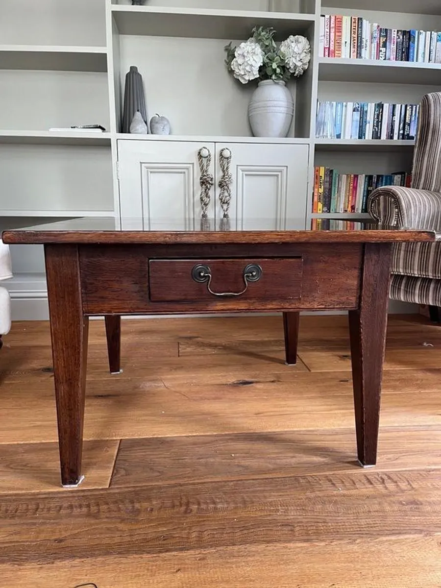 solid dark wood coffee table - Image 1