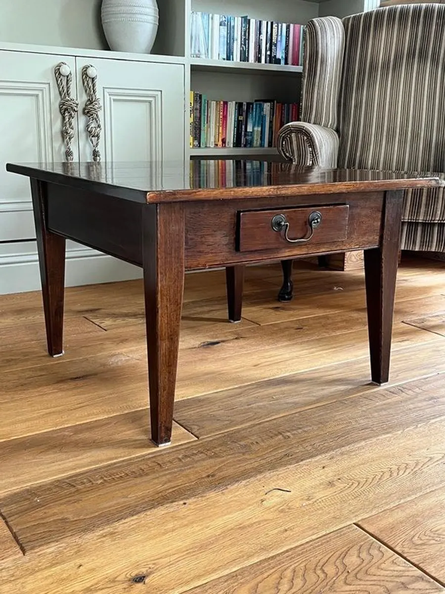 solid dark wood coffee table - Image 2