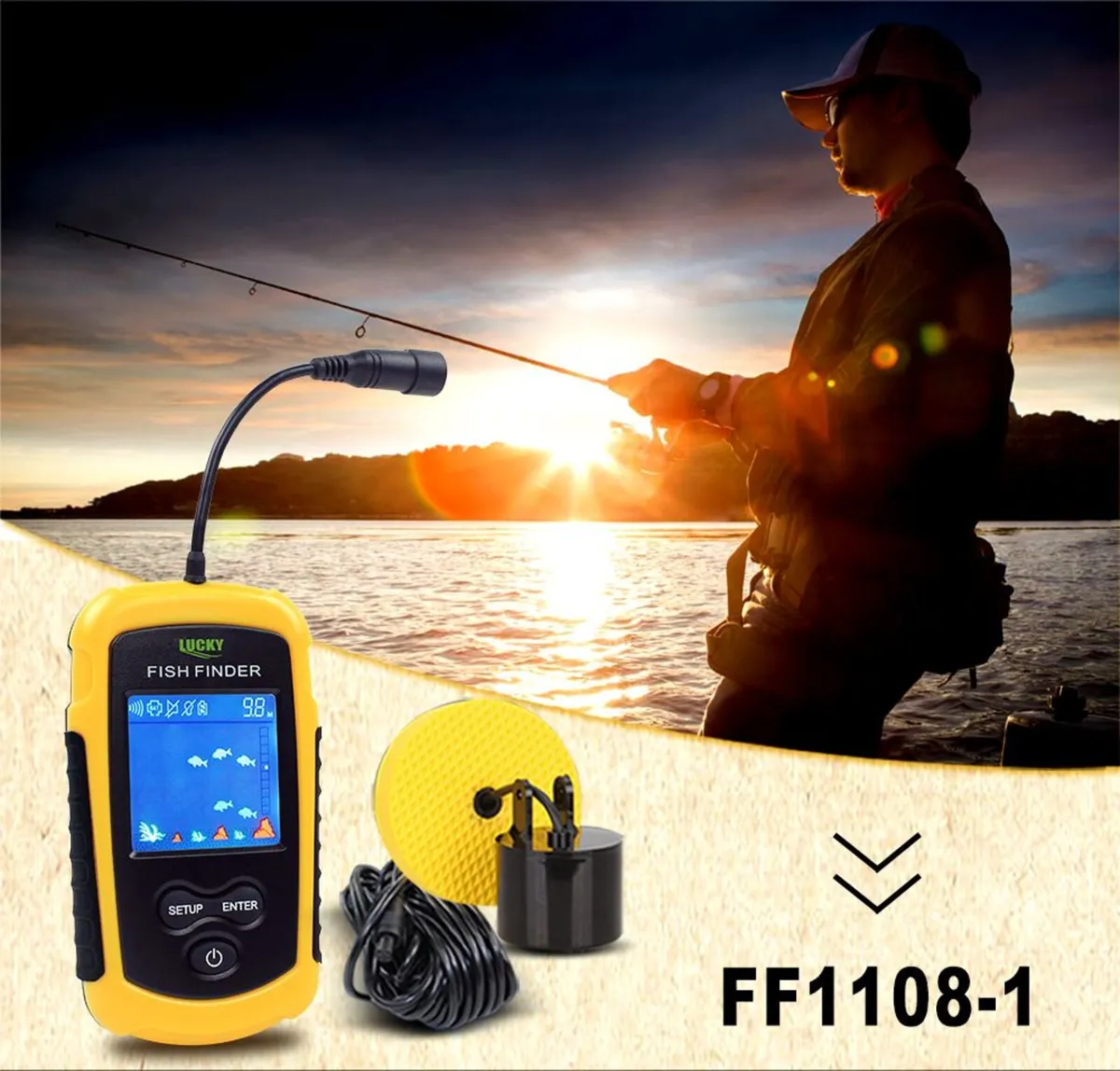 Portable Fish Finder 100M Sonar LCD Fishfinder - Image 2