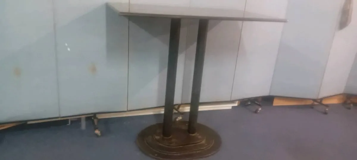 Large Black Marble High Bar Table