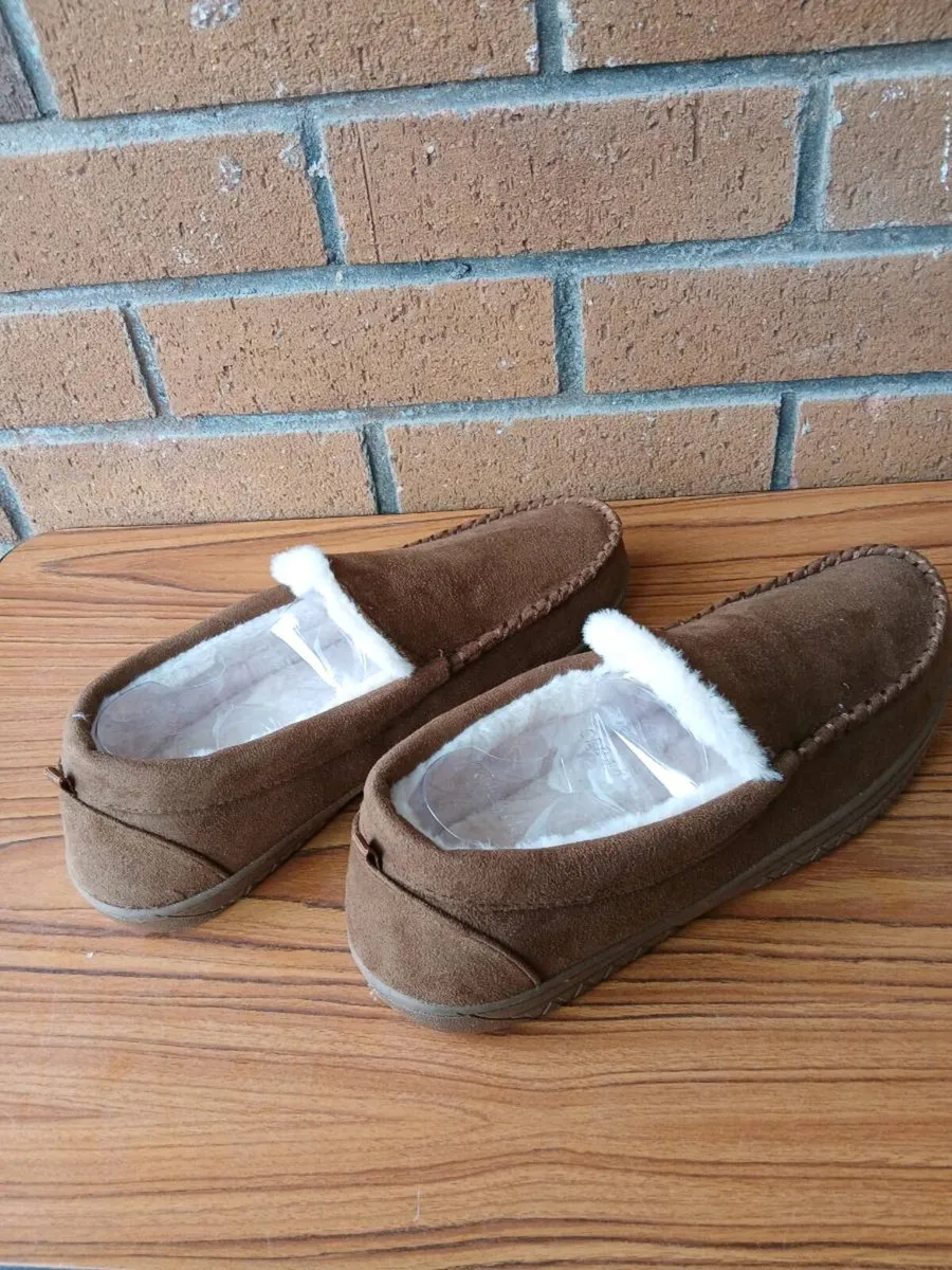 New gents mocassin suede sheepskin loafers size 10 - Image 4