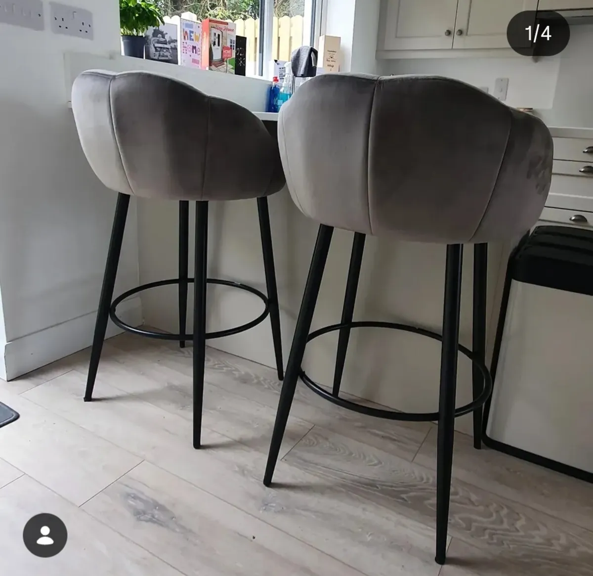 Grey bar stools - Image 1