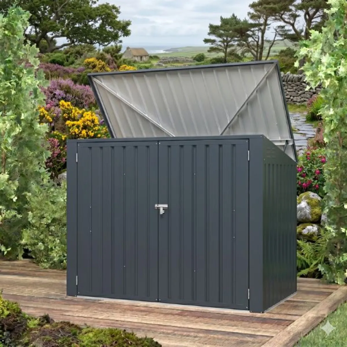 Metal Wheelie Bin Storage – 2 Bay -Free Delivery - Image 1