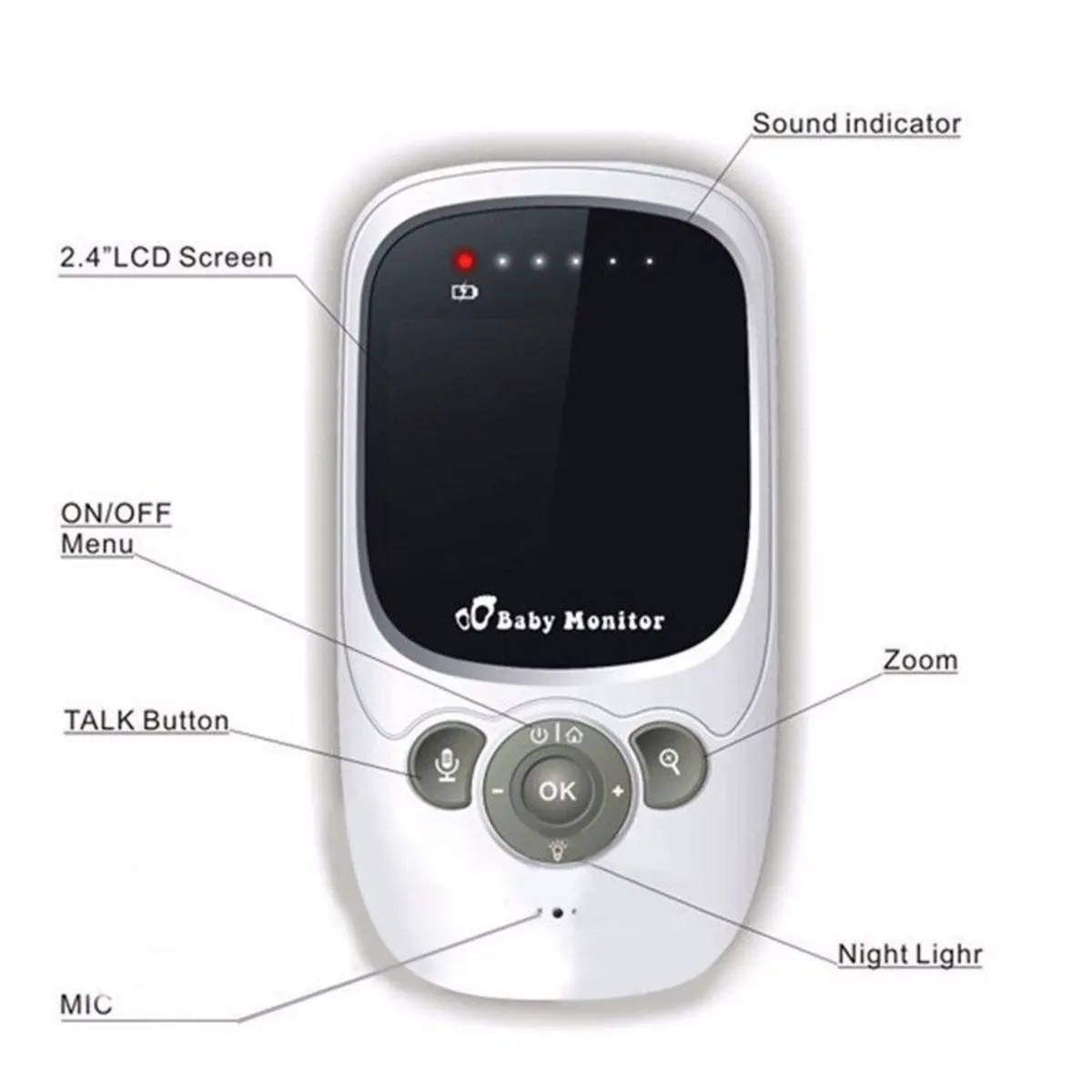 2.4" LCD Screen Wireless Video Baby Monitor Camera - Image 3