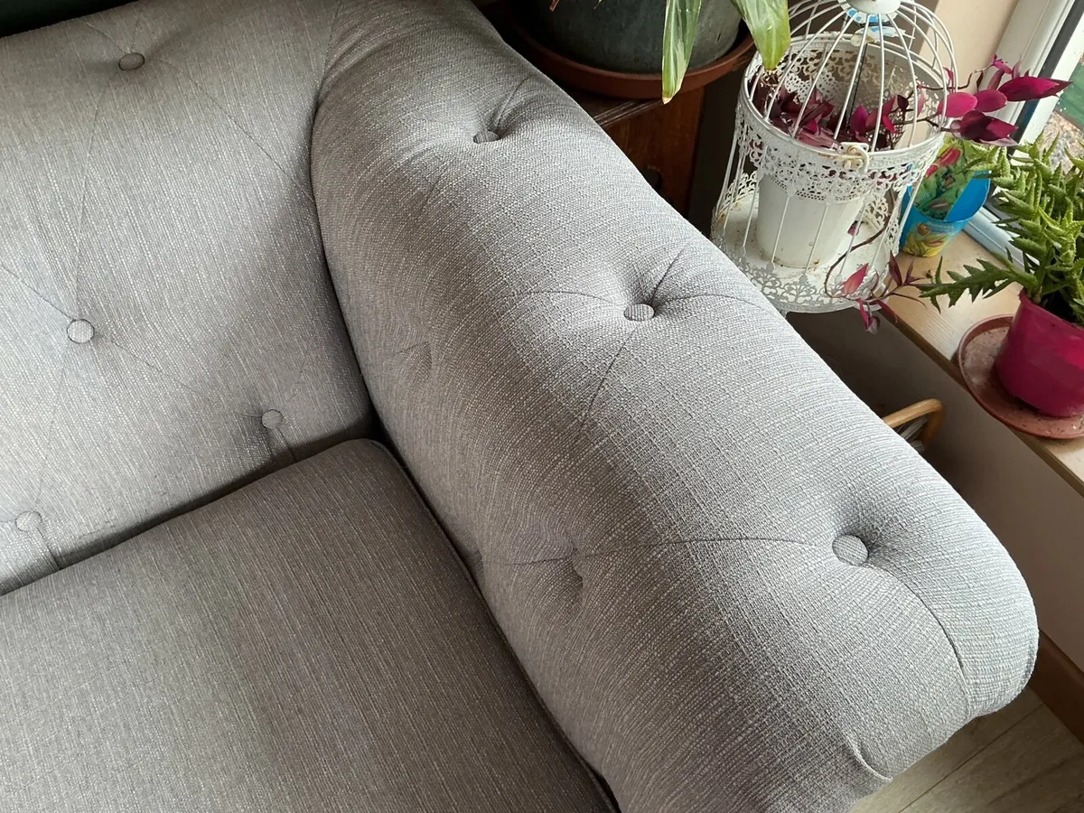 Chesterfield Grey Fabric Sofa - Image 2