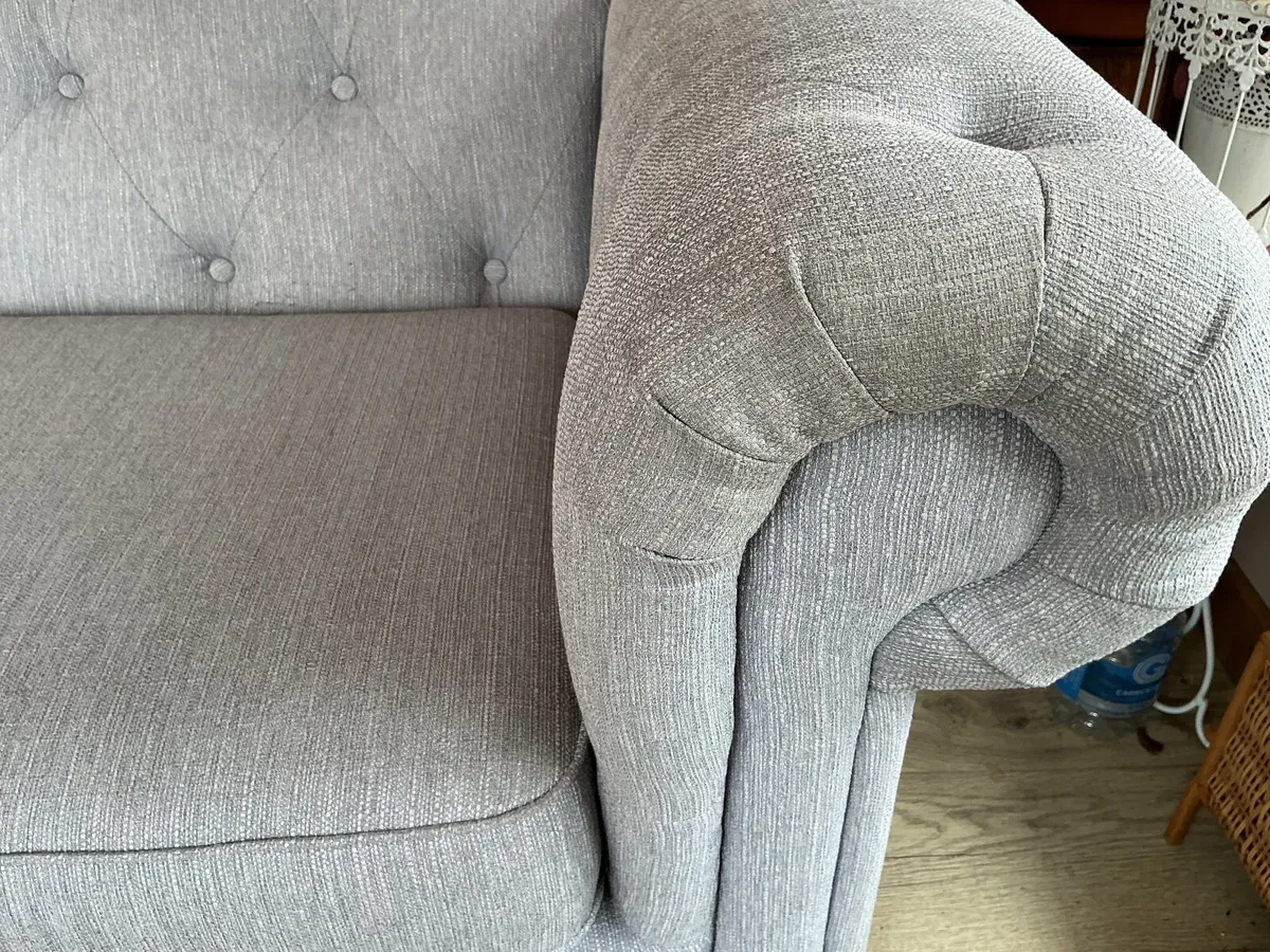 Chesterfield Grey Fabric Sofa - Image 4