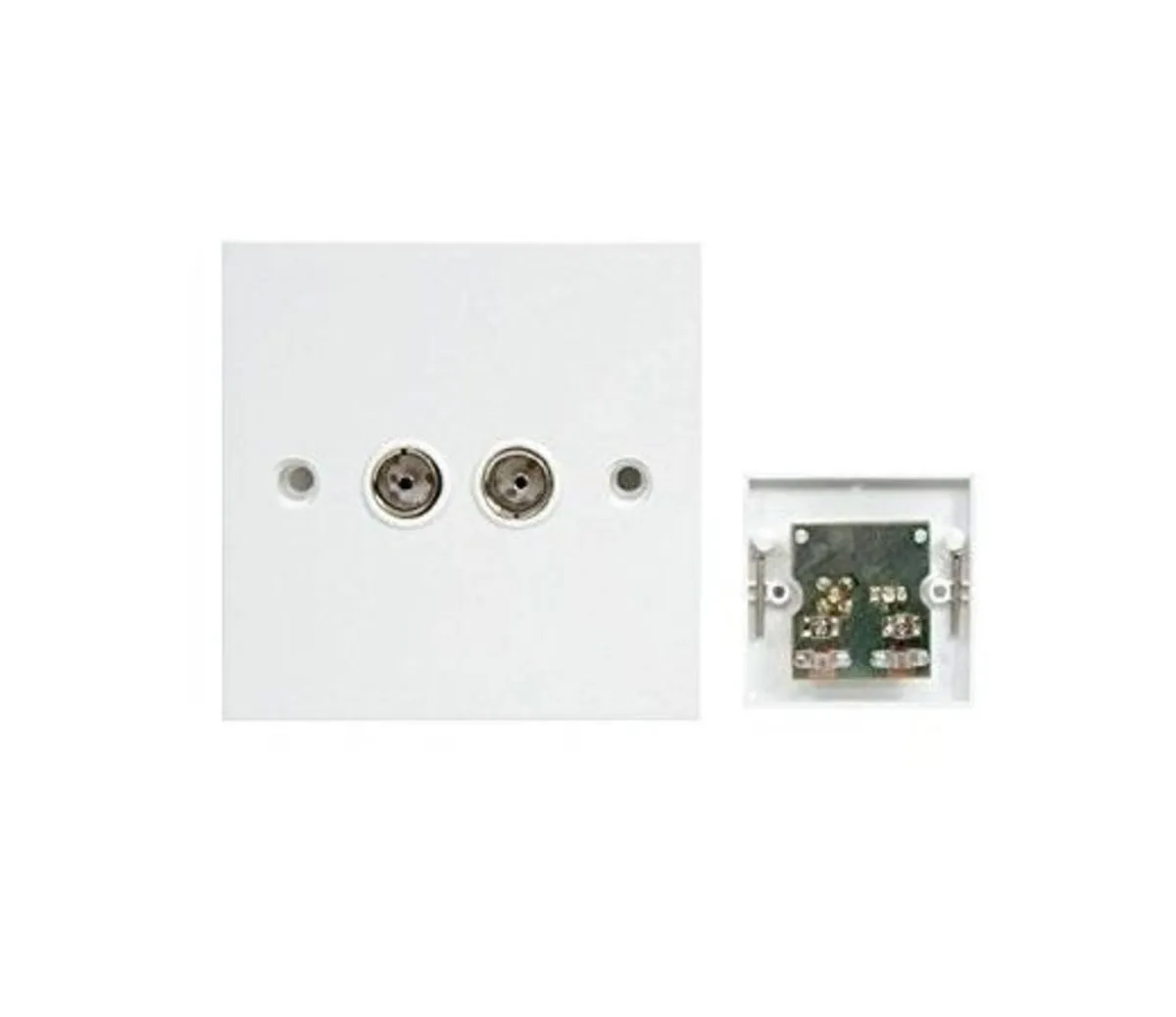 Flush Mount Twin Coaxial Aerial Socket Tv Part - Image 2