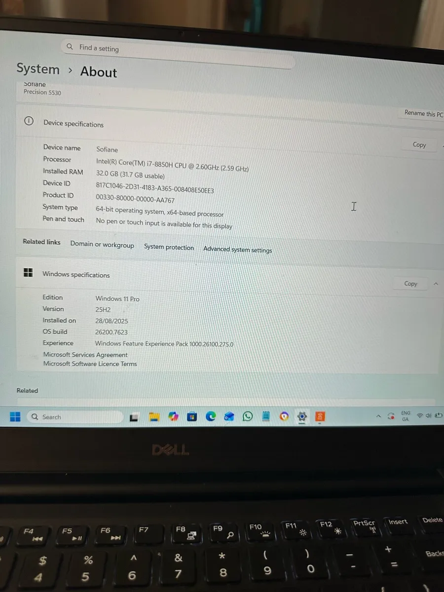 Dell precision 5530, i7, 32Gb RAM , 15.6” - Image 4