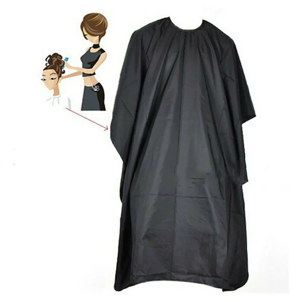 Black Hair Cutting Salon Barber Hairdressing Cape - Image 1