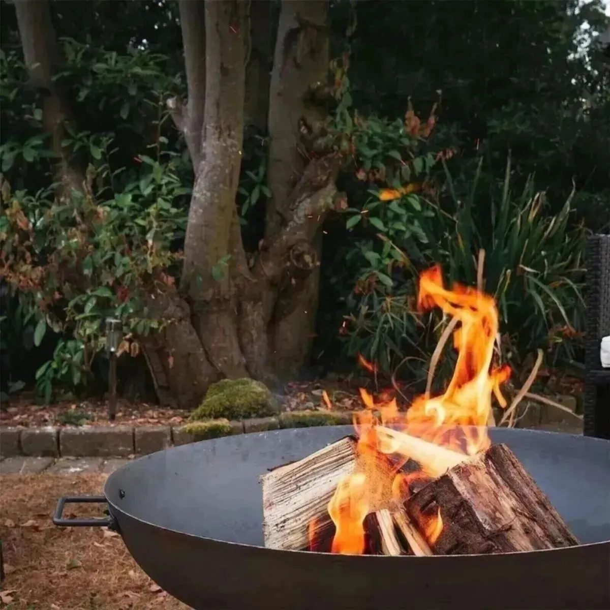 Raw Iron Patio/Garden Fire Pit Burner with Handles - Image 4