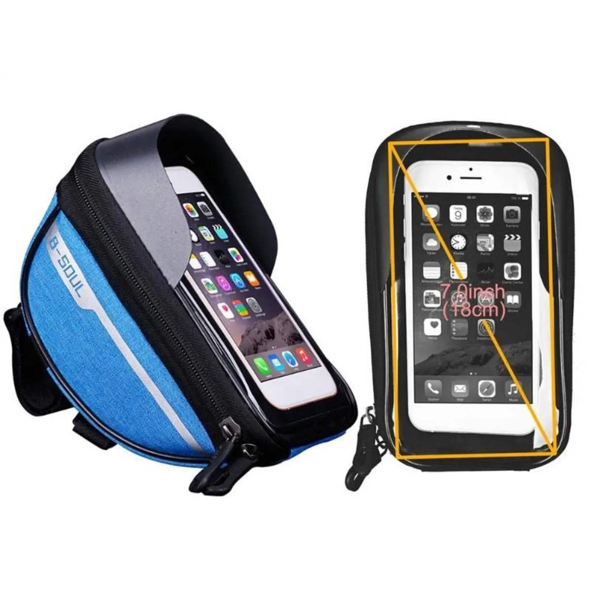 Blue Bicycle Waterproof Touchscreen Phone Case - Image 1