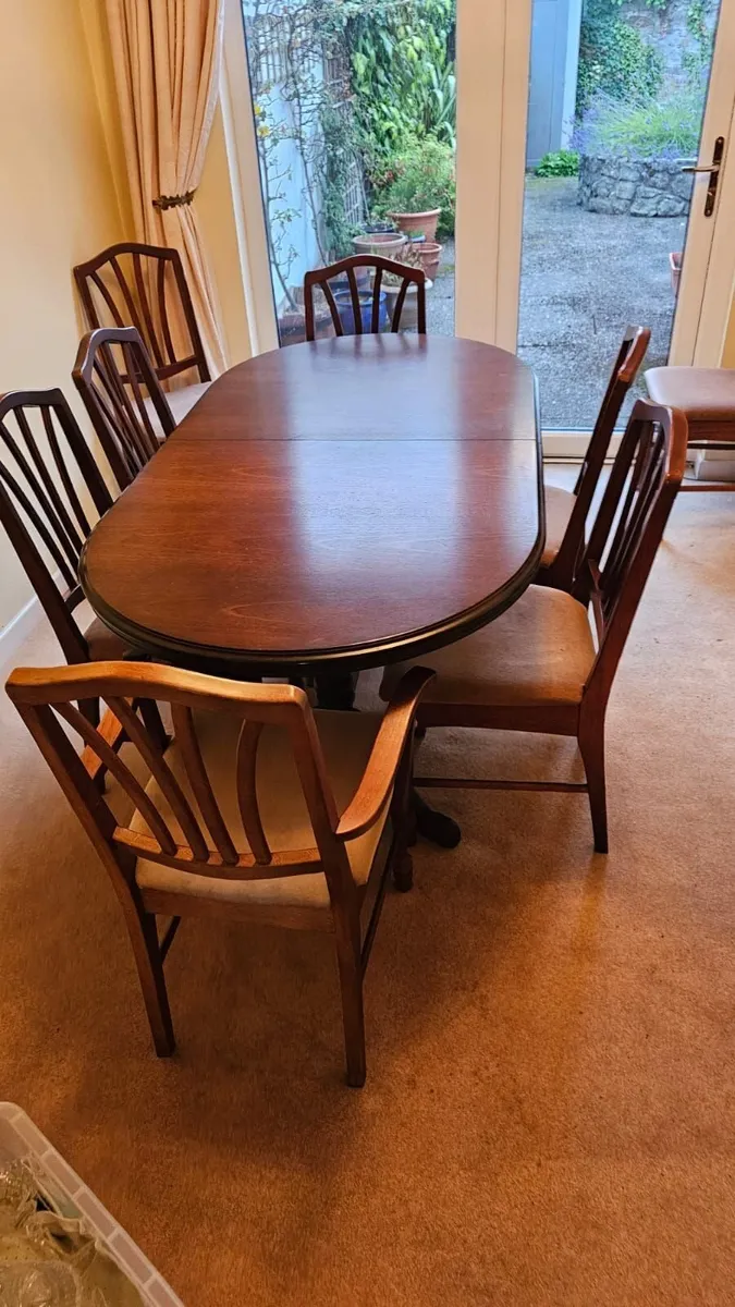 mahogany table and chairs - Image 1