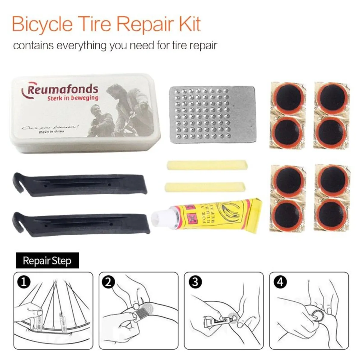 Bike Cycle Bicycle Tire Puncture Rubber Tools Kit - Image 1