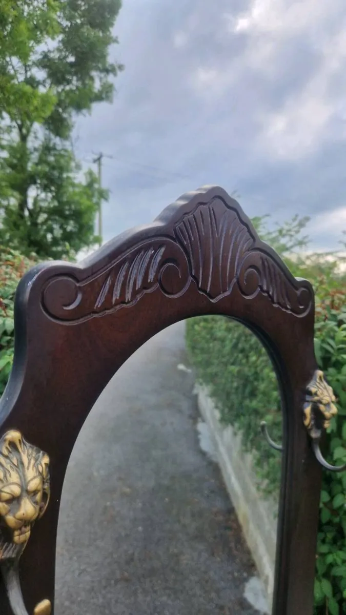 Vintage mahogany-style hall stand - Image 2