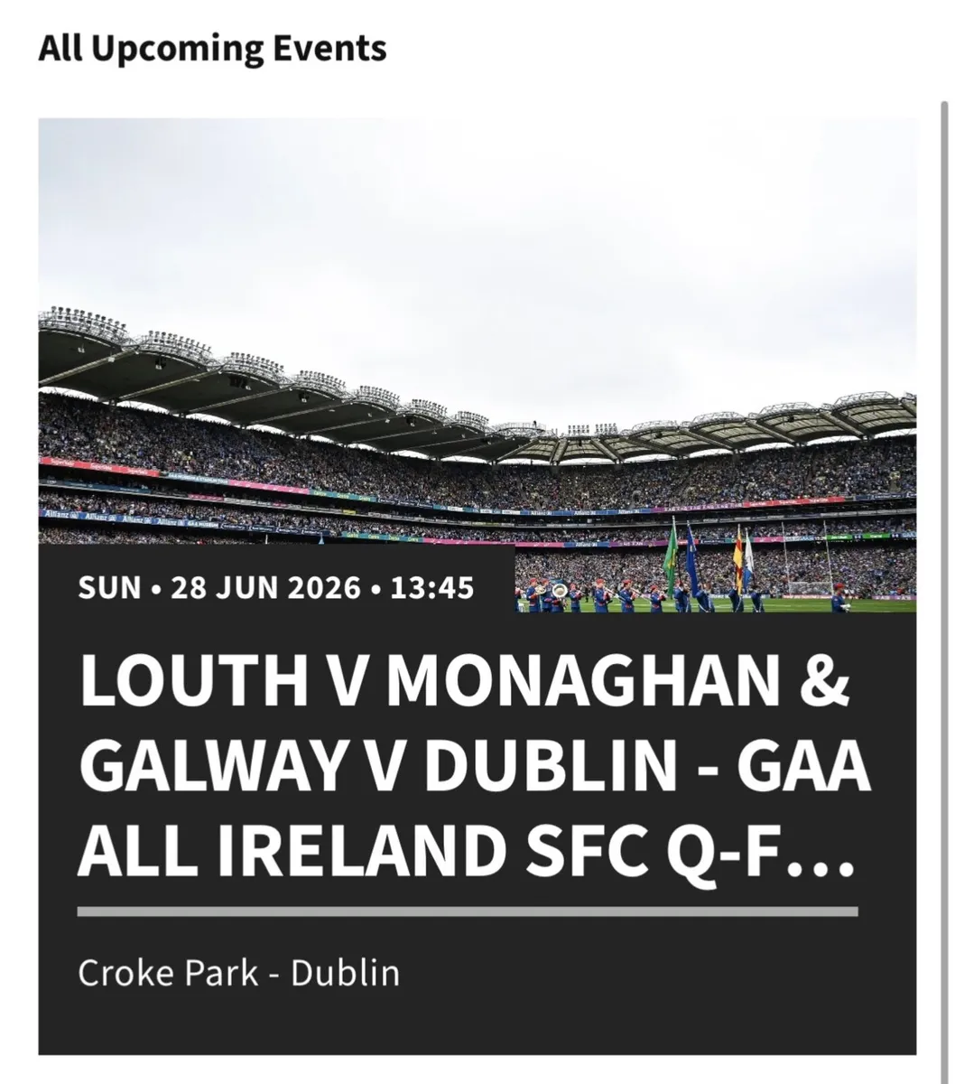 Tickets for all Ireland quarter final