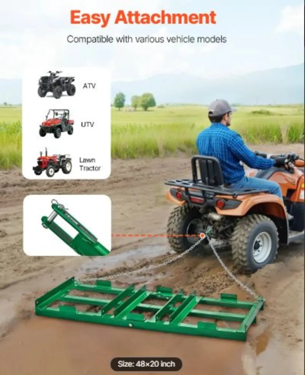 Drag Harrow,4ft Heavy Duty Tow Behind Drag Harrow - Image 3