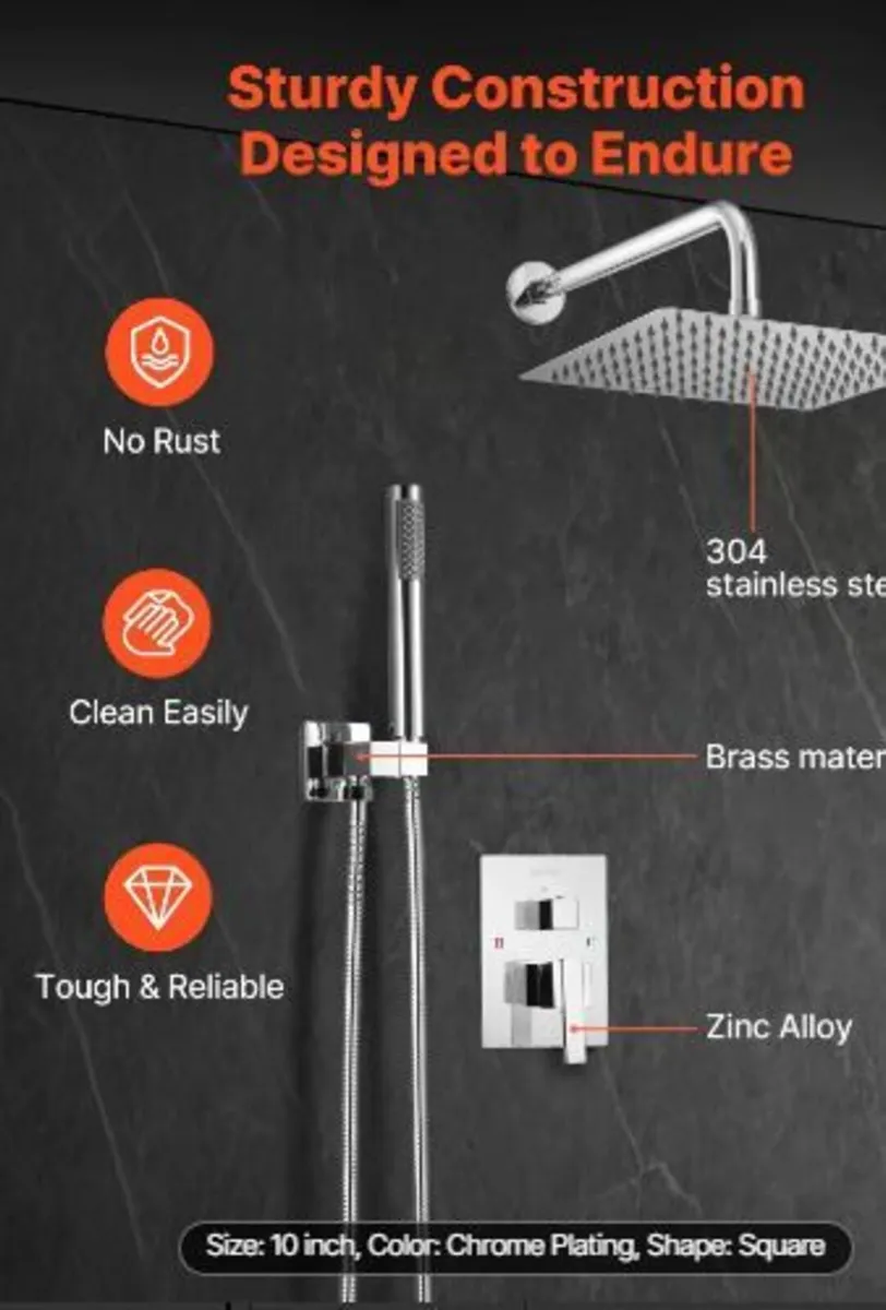 Shower Faucet Set, Rainfall Bathroom - Image 4