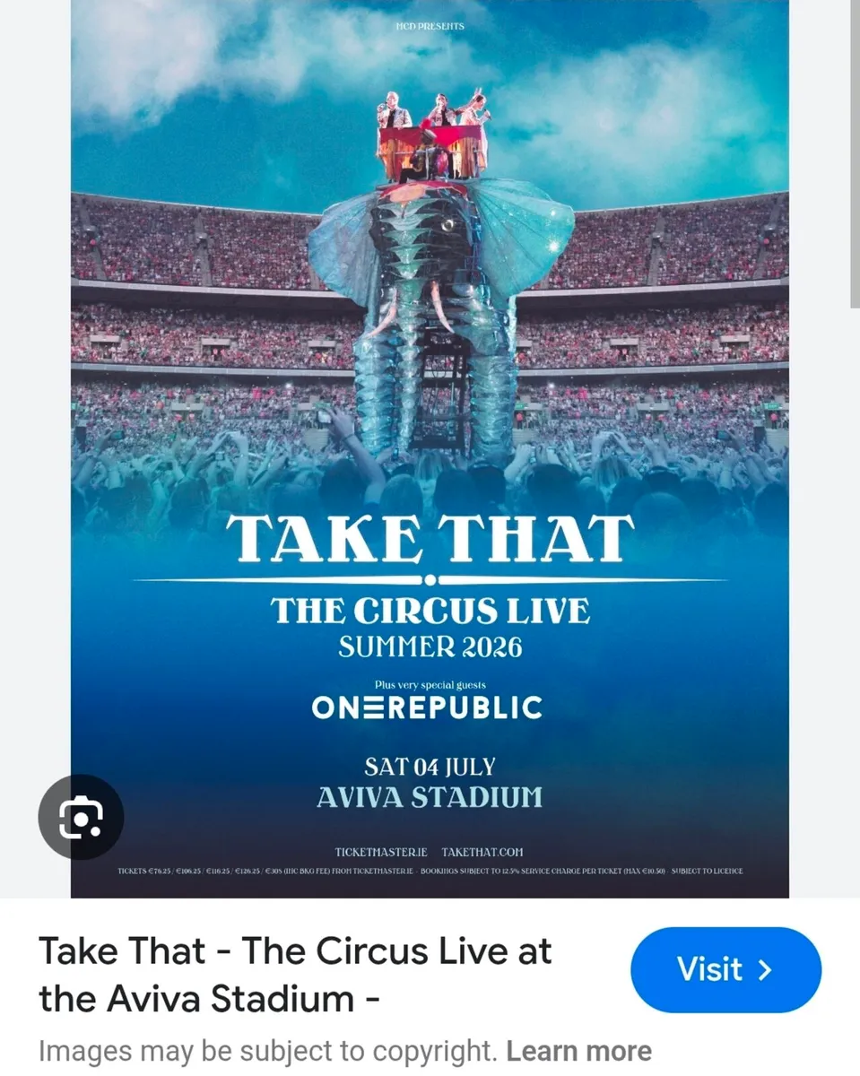 Take That Tickets Pitch Standing Needed