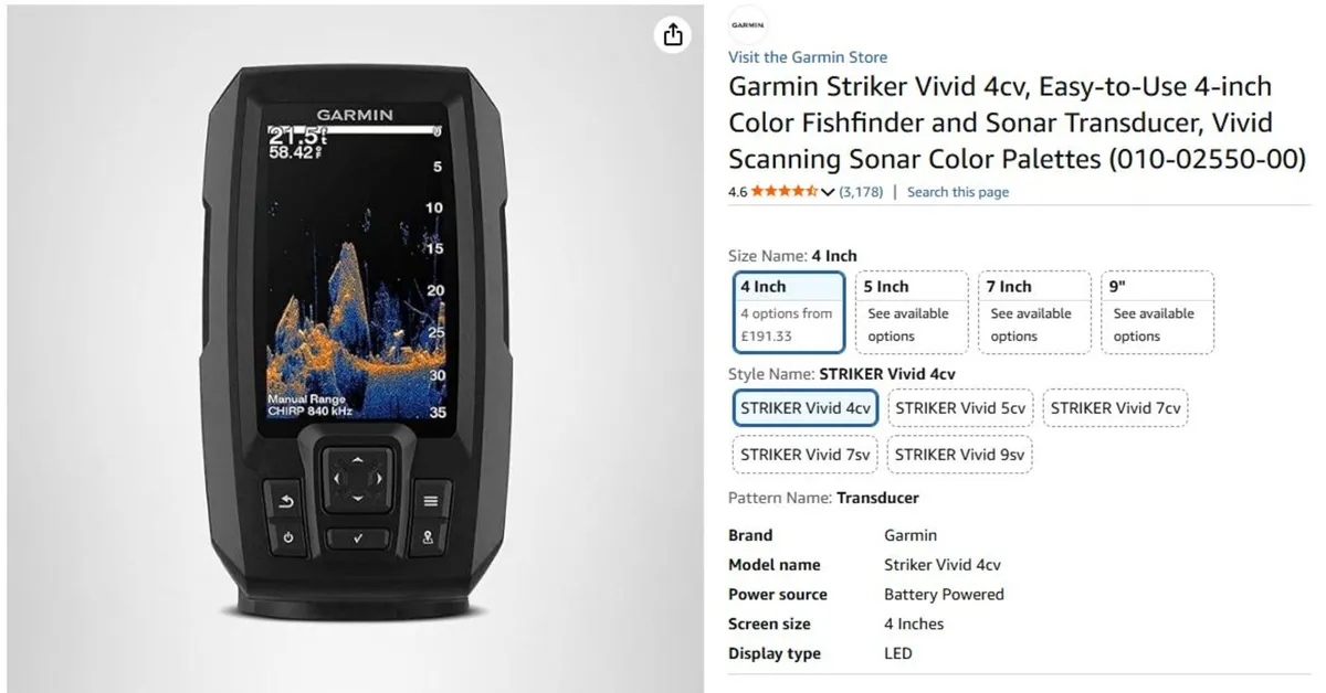 Garmin Striker Fish Finder Vivid 4cv and Mount - Image 4