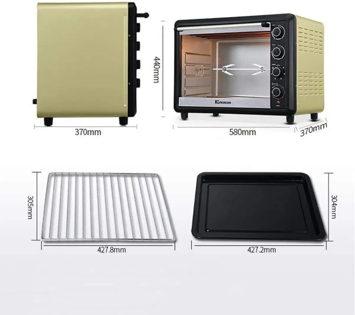 60L Oven with Adjustable Temperature Control - Image 4