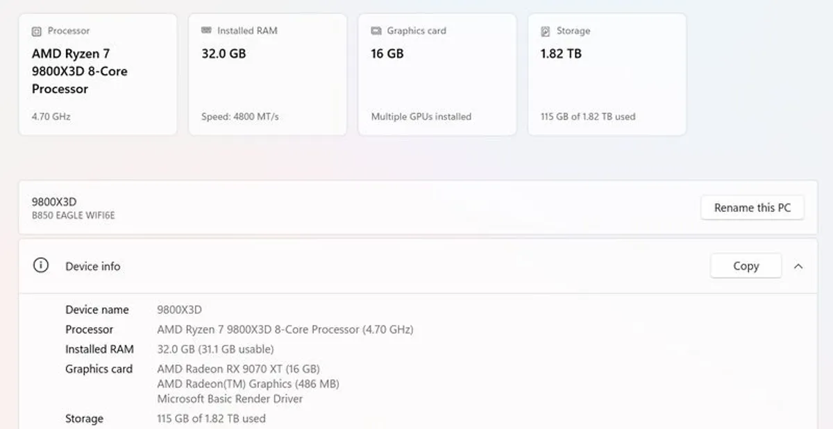 9800x3d 9070xt Gaming PC - Image 4