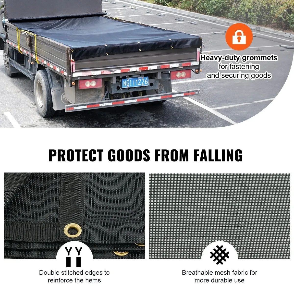6 x 14ft Heavy Duty Dump Truck Mesh Tarp PVC Coate - Image 2