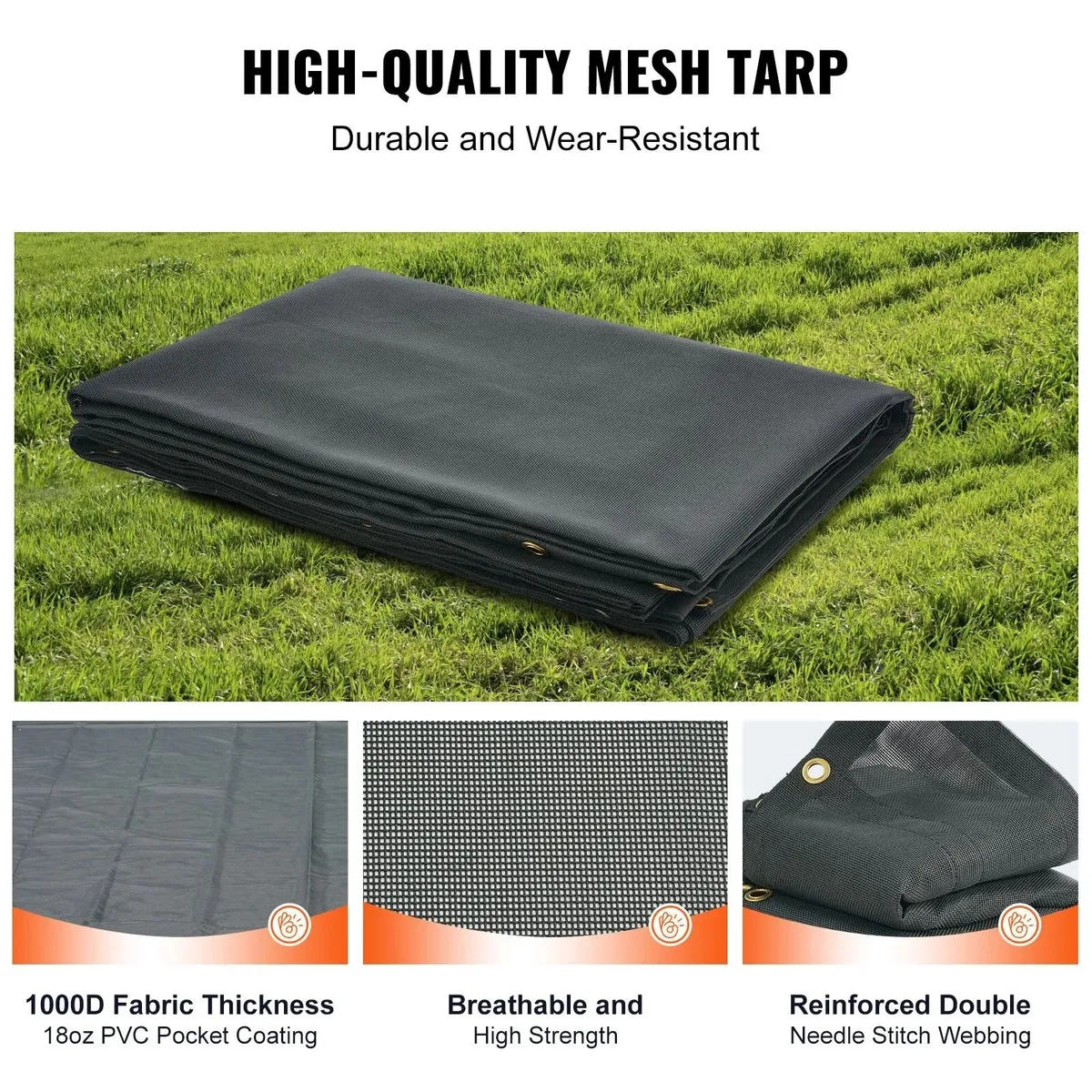 6 x 14ft Heavy Duty Dump Truck Mesh Tarp PVC Coate - Image 4